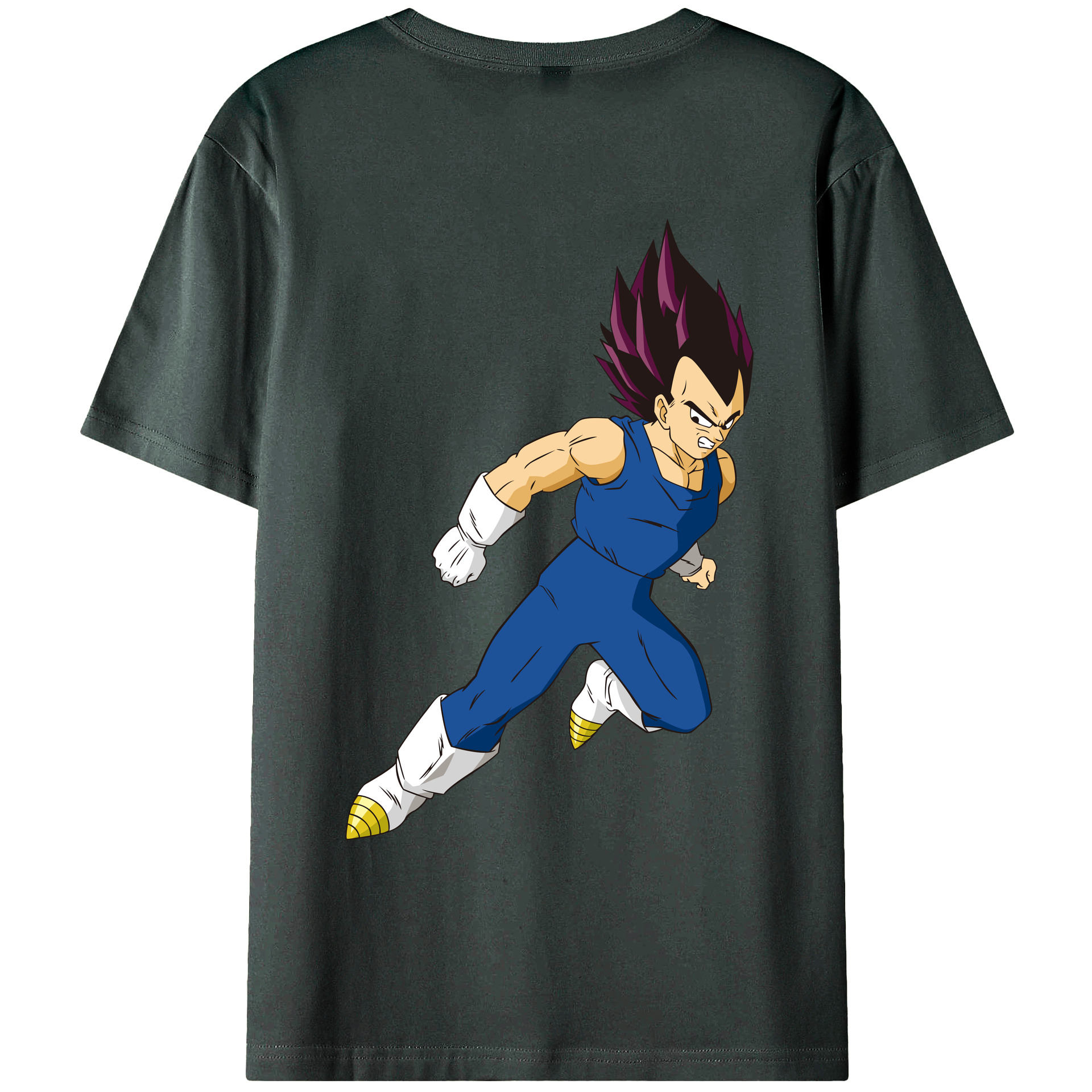 （画像用） ドラゴンボール ベジータ四世（Bejīta Yonsei）DRAGON BALL Vegeta IV 綿100％ メンズ半袖Tシャツ（バックプリント） 通気性